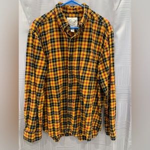 St. Johns Vintage Men's Flannel Plaid Heavyweight Shirt - Size XL - Yellow